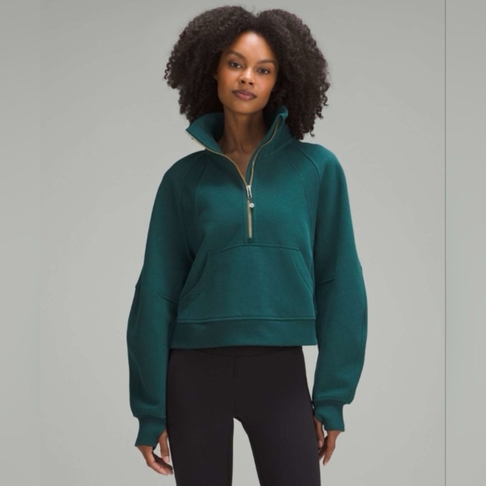 Lululemon Storm Teal Scuba Oversized Funnel Neck Half Zip